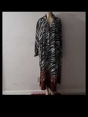 Russell Kemp Black and White Zebra Print Button-Up